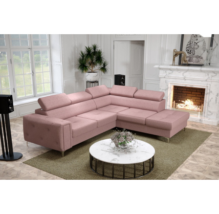 Rohová sedací souprava ORION II s funkcí spaní 225x255 cm - růžová, pravá Rohová sedací souprava ORION II s funkcí spaní 225x255 cm - růžová, pravá
