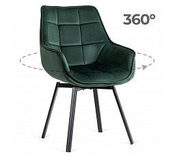 Otočná židle LUNA Zelená Sametová