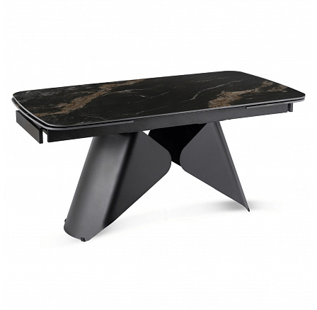 Stůl VERONA Keramický Rozkládací 160-240 cm Černý Mramor/Černý