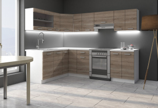 DAVIS konyha - Fehér/Tölgy sonoma Trufa