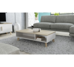 Konferenční stolek LOTTA 110, Bílá/ Dub sonoma