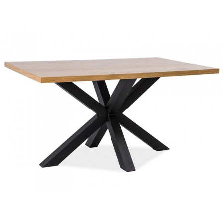 Jídelní stůl CROSS, dub/černý, 180x90 cm