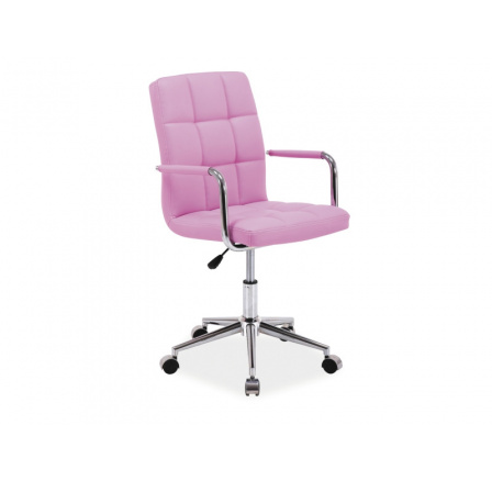 Kancelářská židle Q-022, růžová ekokůže