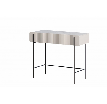 Toaletka Malmi 100 cm se zásuvkami - kašmír / crema bianca / černé nožky