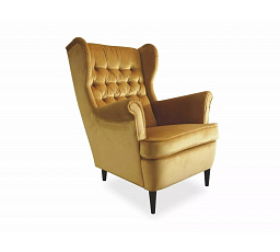 Křeslo HARRY Velvet, Curry Bluvel 68/wenge