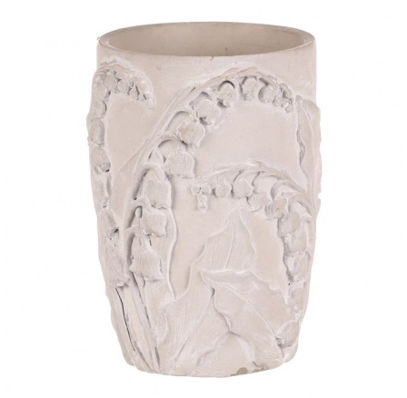 Obal betonový - vzor konvalinek, vel. M, světle šedý