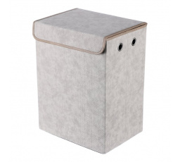 Koš látkový - skládací s víkem, vysoký, cappuccino