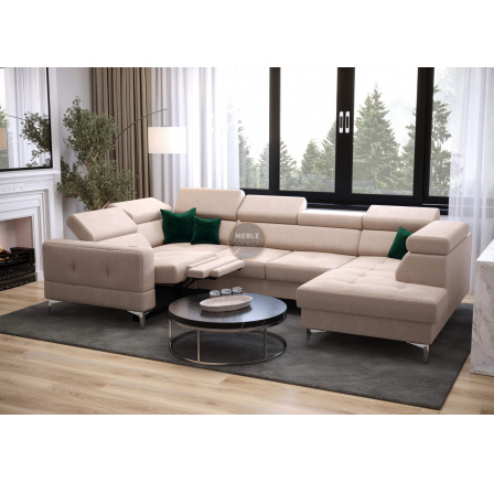Rohová sedací souprava TOSCANIA MAX I , relax s funkcí spaní 170x350x185 cm - levá, béžová Rohová sedací souprava TOSCANIA MAX I , relax s funkcí spaní 170x350x185 cm - levá, béžová