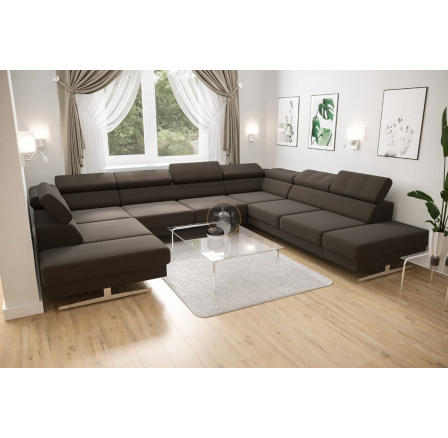 Rohová sedací souprava EMPORIO MAX I 300X350X220 - hnědá , pravá Rohová sedací souprava EMPORIO MAX I 300X350X220 - hnědá , pravá