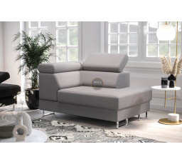 Křeslo lenoška GALAXY přírodní kůže - Pravá strana, Šedá kůže