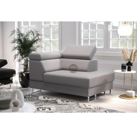 Křeslo lenoška GALAXY přírodní kůže - Pravá strana, Šedá kůže