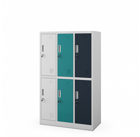 IGORTEK skříň MULTICOLOR 1: zadní strana ŠEDÁ RAL7035 + RAL7035 / RAL5021 / RAL5011 H1500*Š900*H450