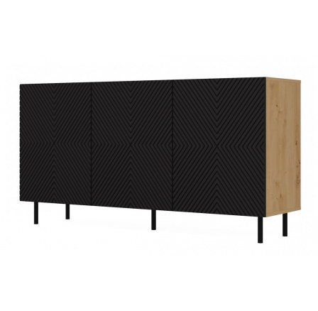 Komoda KARIS 3D-K, Dub artisan/Černá