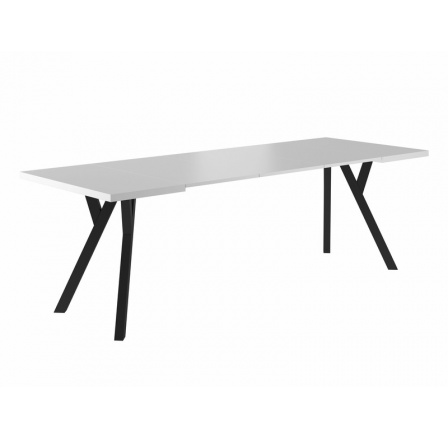 Jídelní stůl MERLIN, bílý mat/černý