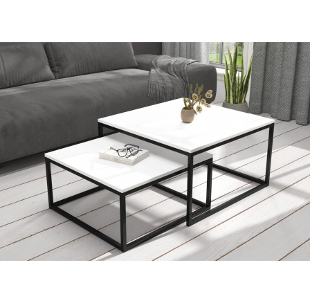 Konferenční stolek 2v1 KAMA Black+White