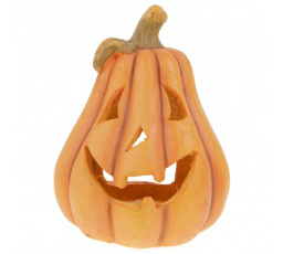 Dýně s obličejem - magnesium, na svíčku, barva oranžová
