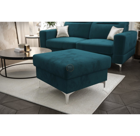 Taburet čalouněný  MALIBU 70 x 70 cm - modrá