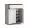 Komoda SIMPLICITY 234, Beton/ Bílý lesk