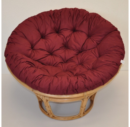 Ratanový papasan 115 cm medový - polstr vínový kepr Ratanový papasan 115 cm medový - polstr vínový kepr