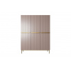 Šatní skříň Nicole 150 cm - starorůžová MDF / zlaté nohy