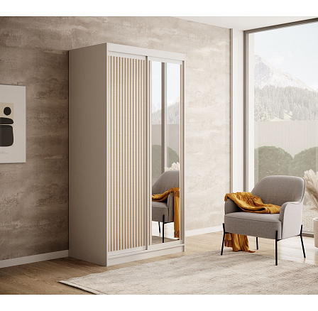 Posuvná skříň Delia 100 Bílá+Artisan