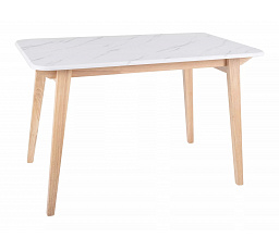 Jídelní stůl MARCUS, Efekt bílého mramoru/Dub