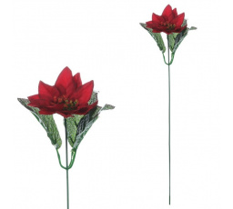 Vánoční růže - umělá řezaná květina, červená