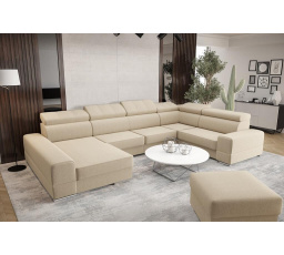 Rohová sedací souprava ROYAL MAX II průměr 30x375x185 - pravá, béžová