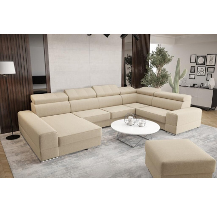 Rohová sedací souprava ROYAL MAX II průměr 30x375x185 - pravá, béžová