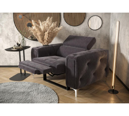 Křeslo ORION , relax 110 cm - šedá