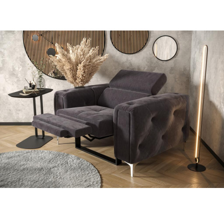 Křeslo ORION , relax 110 cm - šedá