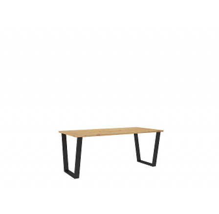 CELINE NEW - Jídelní stůl š. 185 x 75 x 67, lamino Dub Artisan / černý kov (CEZAR=2BALÍKY) "LP" (Z)
