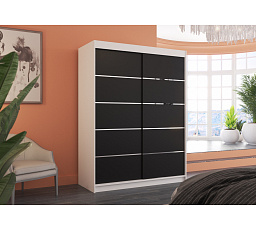 Posuvná skříň LUFT 150 Bílá+Černá