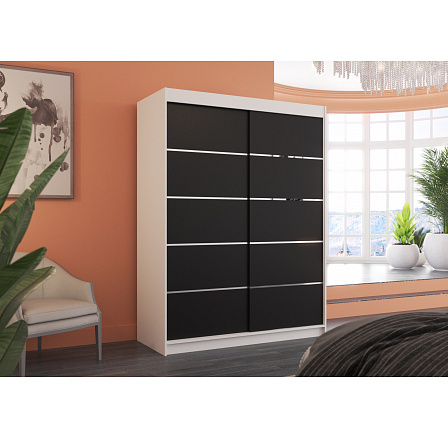 Posuvná skříň LUFT 150 Bílá+Černá Posuvná skříň LUFT 150 Bílá+Černá