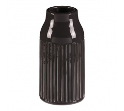 Váza keramická - glazovaná, šedá antracitová