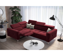 Rohová sedací souprava TOSCANIA , relax s funkcí spaní 185x250 - červená , levá