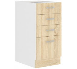 Dolní skřínka SARA - 40 D 4S BB, Bílá / Dub Sonoma