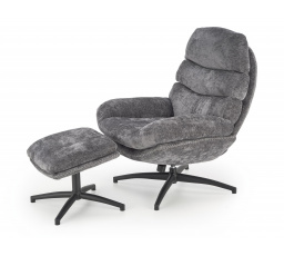 Křeslo DARIO s podnožkou, Šedá