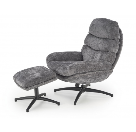 Křeslo DARIO s podnožkou, Šedá