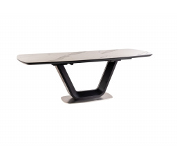 Jídelní stůl ARMANI CERAMIC, efekt bílého mramoru/černý mat 