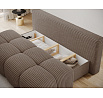 Nuwia sofa with sleeping function and storage box, light brown velvet upholstery Modullo 20 145x200 1