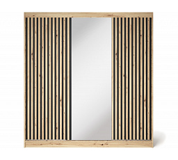 Šatní skříň Emerio III, Dub Artisan 180x204