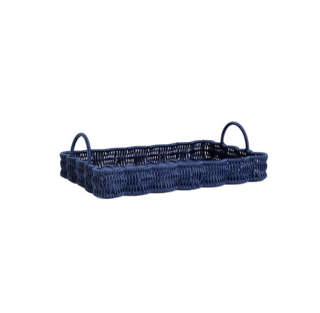 Dekorativní tác COBELS pletený modrý 42x28x5,5 cm 728303