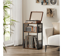 Stolek na gramofon a LP desky 43x30x69cm, mdf, old wood, AKF-E1075 OLW