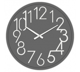 Hodiny nástěnné - pr. 60 cm, MDF, tmavě šedé