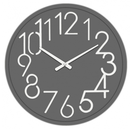 Hodiny nástěnné - pr. 60 cm, MDF, tmavě šedé