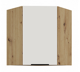 Horní rohová skříňka ARIA - 60x60 GN-72 1F (45°), Dub Artisan/Bílá Crystal AFM - (ANTI-Fingerprint)