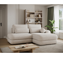 Ripeli Corner Sofa Bed with Storage, Beige Velvet, Right-Hand Facing Modullo 18 180x128 Right 1