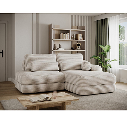 Ripeli Corner Sofa Bed with Storage, Beige Velvet, Right-Hand Facing Modullo 18 180x128 Right 1 Ripeli Corner Sofa Bed with Storage, Beige Velvet, Right-Hand Facing Modullo 18 180x128 Right 1