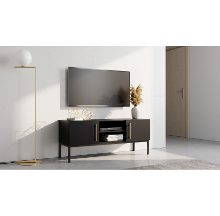 Komoda RTV LANZZI 120, Černý mat/Černý Mat 120x50